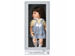 Boneca Em Pé Fashion Girl - Vestido Azul Xadrez Bk Tx065001 Multicores