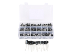 Kit universal de condensadores eléctricos de aluminio con 540 piezas y estuche de almacenamiento.