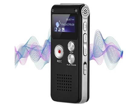 Mini grabadora de voz profesional recargable de 8GB con audio digital todo en uno y reproducción de MP3 Plata