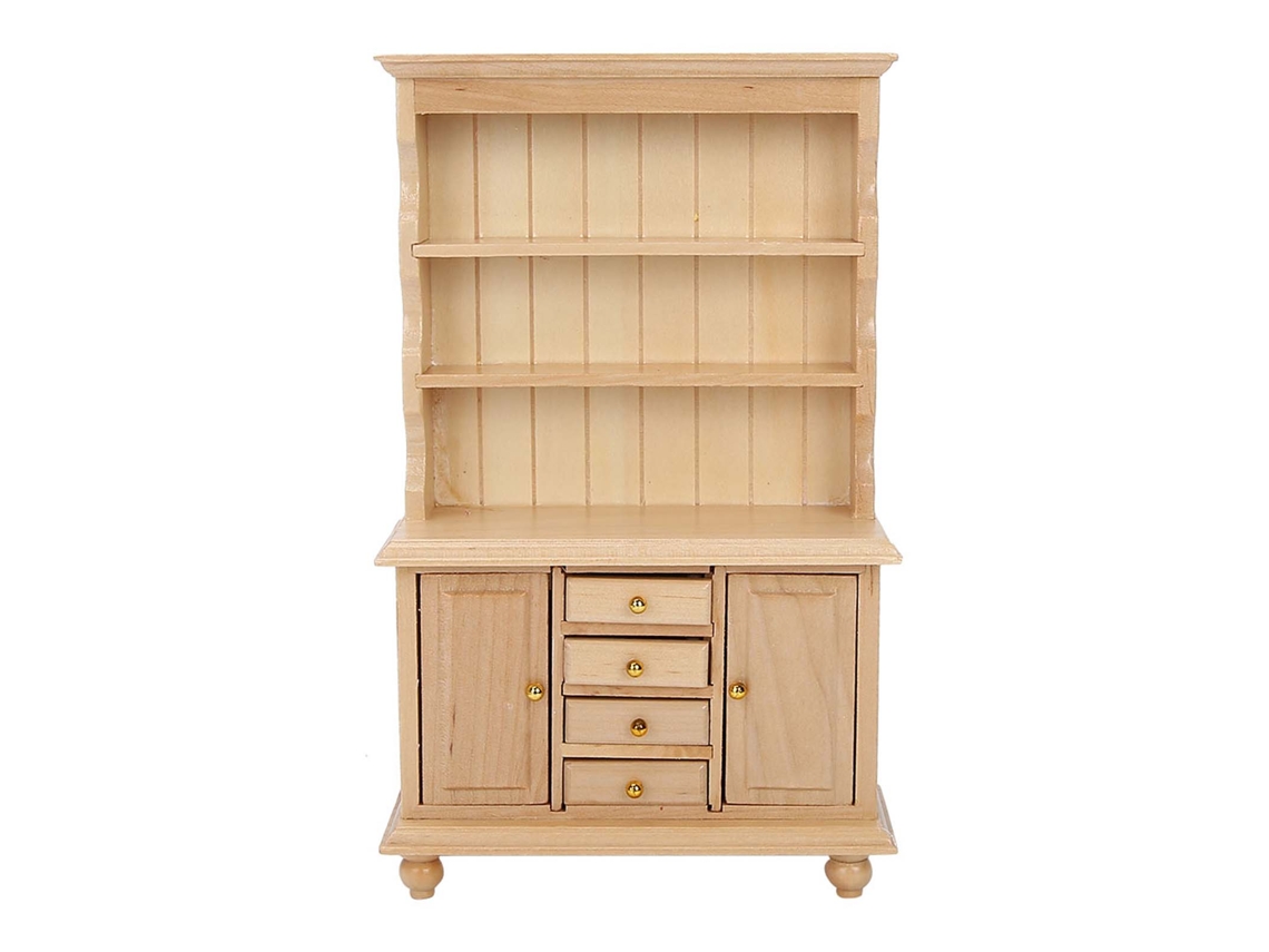 Armario De Madera De 3 Niveles Para Casa De Muñecas, Escala 1/12, Imitación De Madera.