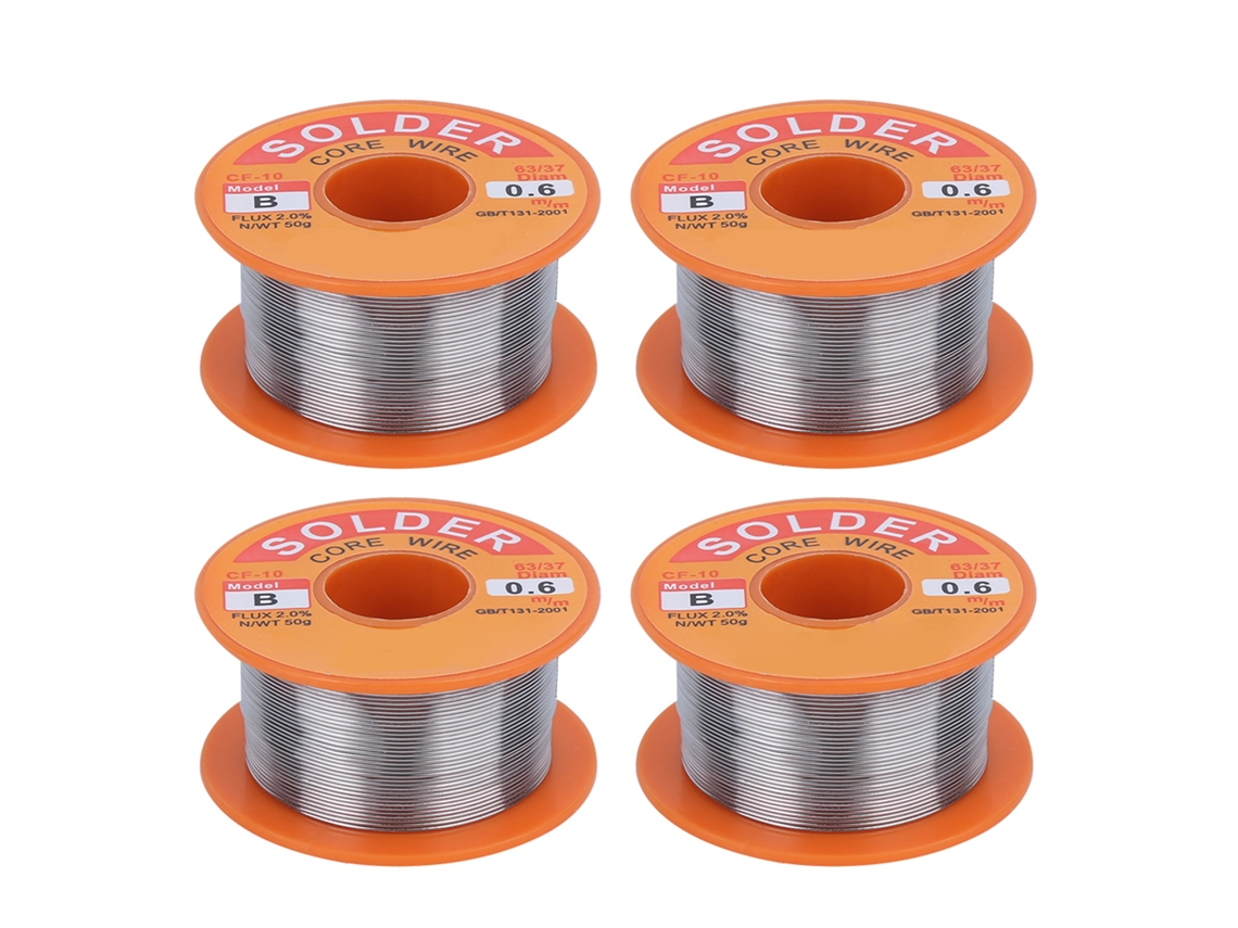 4 Unidades De Alambre De Estaño De 51 G (1,8 Oz) Y 0,5 Mm (0,02 Pulgadas) De Diámetro, Resistente A 255 °c (255 °f), De Alta Pureza, Sin Necesidad De Limpieza, Para Soldar Componentes Electrónicos.