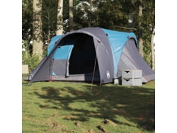 Tienda de campaña tipo domo familiar para 6 personas, impermeable, azul.