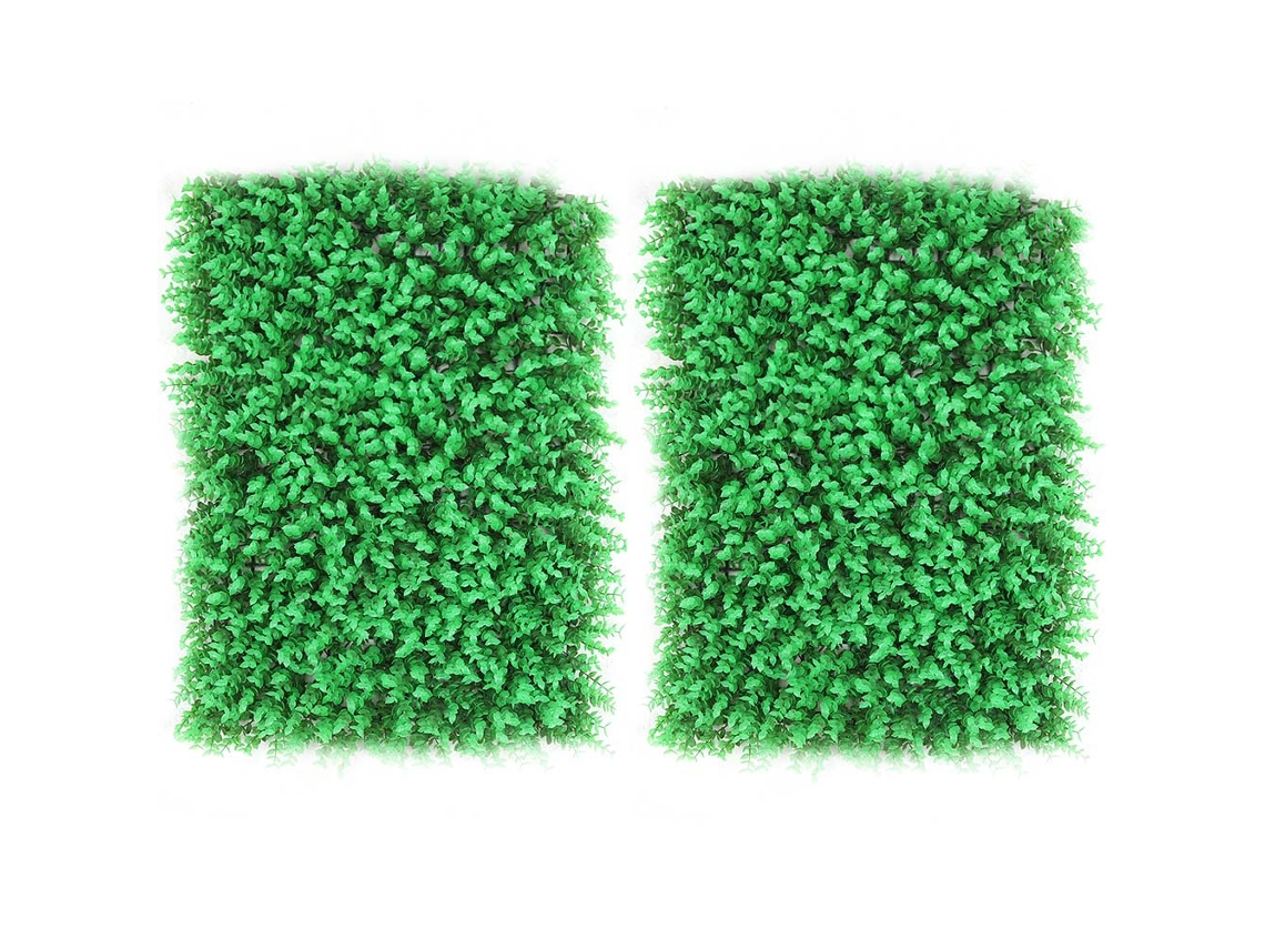 Plantas artificiales, césped artificial, alfombra de suelo, decoración de pared, paisaje de jardín (paquete de 2)
