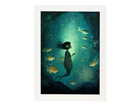 NACNIC Poster Submarino En Estilo Surrealismo Cinematográfico Ilustraciones Y Grabados De Historieta Abstracta Y Artística A4 Marcos Blancos
