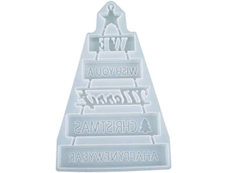Moldes de silicona de resina de árbol de Navidad para colgar moldes de resina colgantes de Navidad para adorno DIY