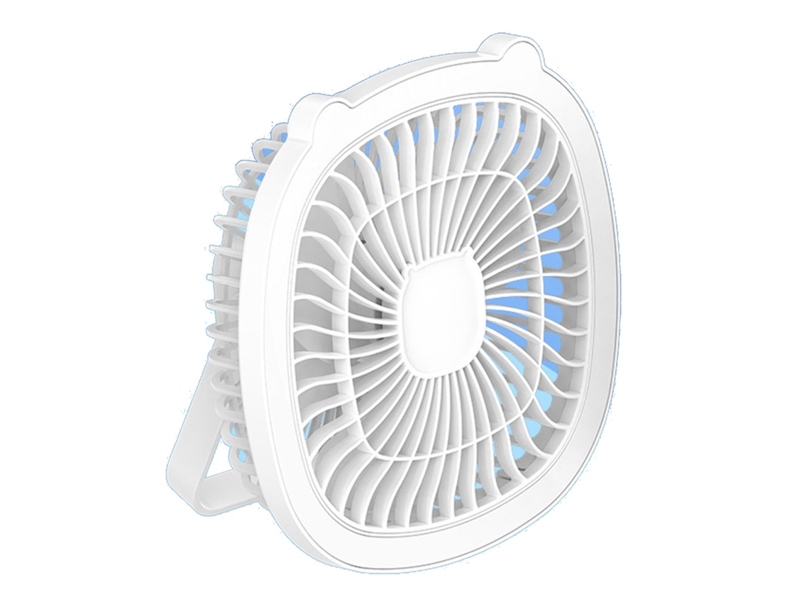 Ventilador De Escritorio Usb Recargable Con Velocidad Ajustable, Portátil, Blanco.