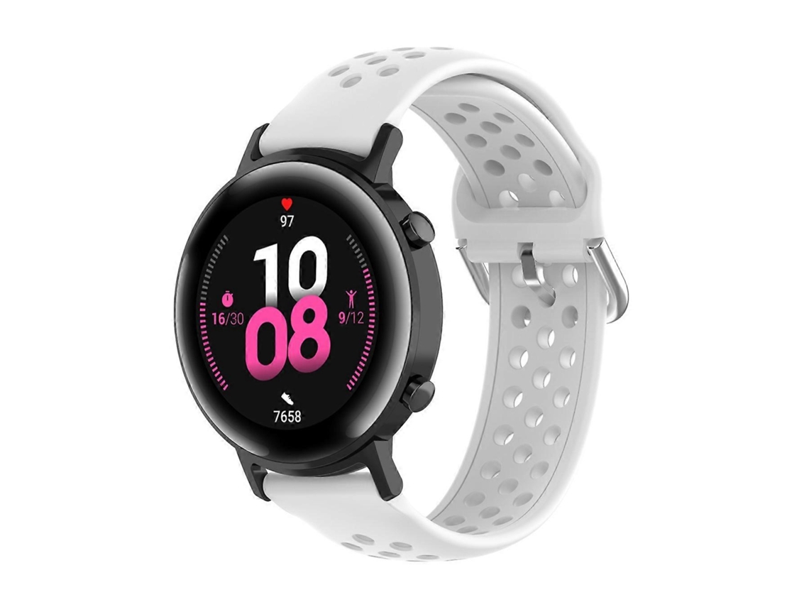 Correa deportiva blanca sólida para Huawei Watch GT2 de 42 mm con cierre de 20 mm.