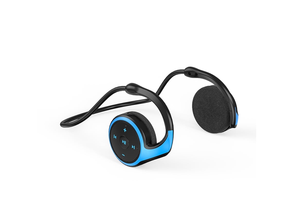 Auriculares inalámbricos Bluetooth MP3 con radio FM, ranura para tarjetas y micrófono. Mdug (azul)