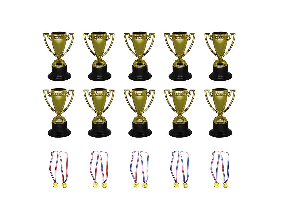 20 Piezas Trofeos Y Medallas De Plástico.