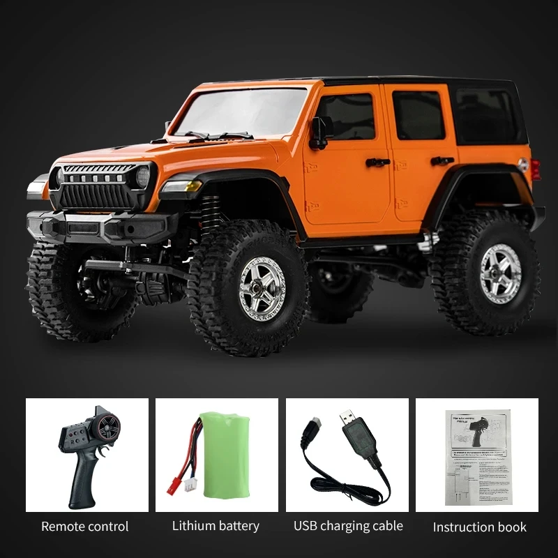(laranja) Carro De Controle Remoto Off-road Jeep Wrangler Escalada 2.4g