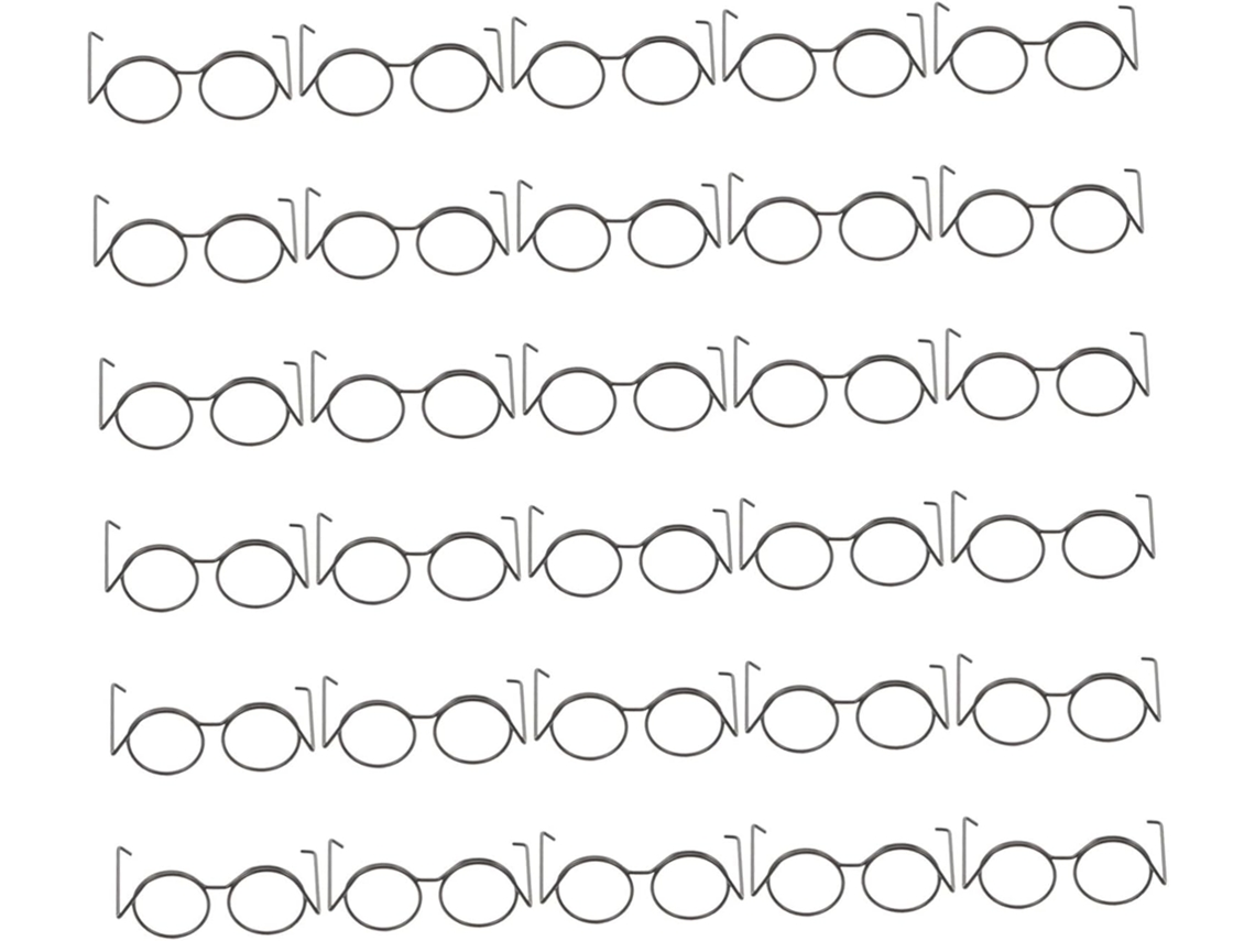 Gafas Redondas En Miniatura, Lentes De Hierro Negro, Juego De 30 Accesorios Ligeros Para El Hogar.