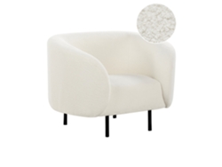 Sillón BELIANI Loen de Bouclé Blanco 105x70x79
