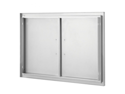 Puerta doble de acero inoxidable para cocina exterior de 889 x 610 mm, resistente a la corrosión, Tekmaquinas