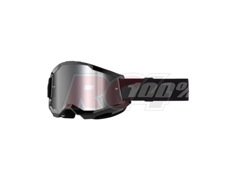 Gafas 100% Strata 2 Black Offroad Plateada Espejada