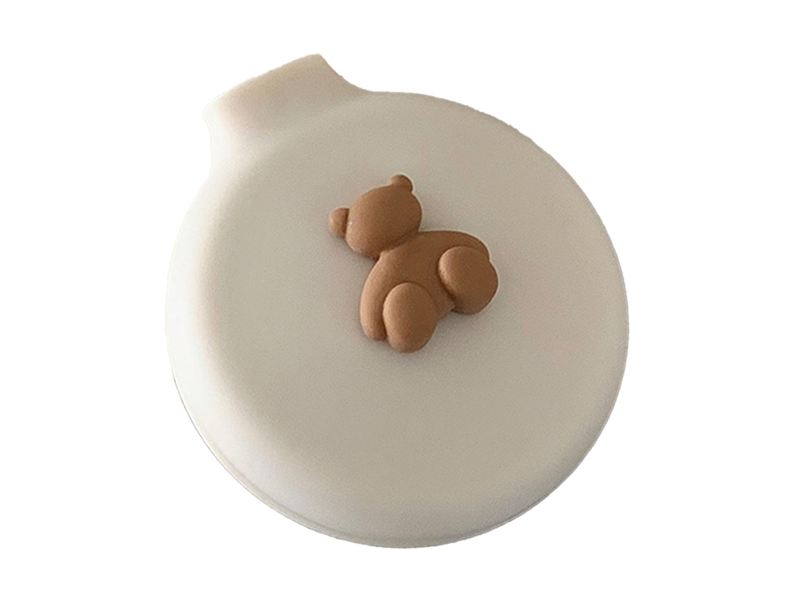 Peine De Pelo Plegable Con Almohadilla Y Espejo, Portátil De Viaje, Forma De Oso, Blanco