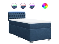 Maison Exclusive - Cama Box Spring Con Colchón Tela Azul 90x200 Cm