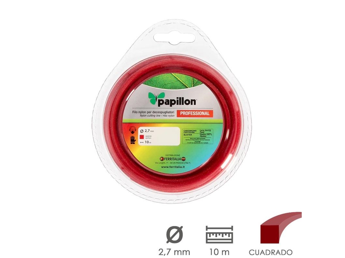 Fio de Nylon Desbrozadoras Cuadrado Profesional 2,7 Mm Rollo 10 Metros Fio de Nylon Corte Desbrozadores Hierba, Jardin, Maleza