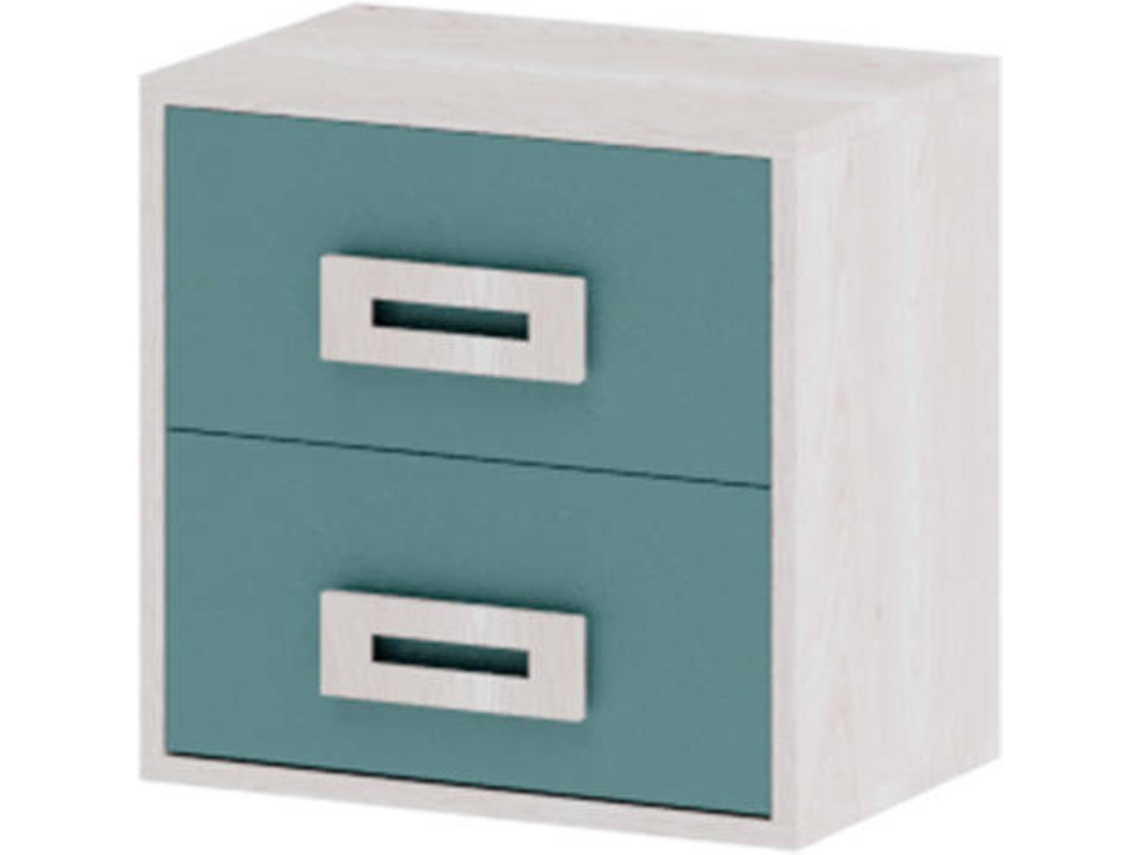 Mesita de Noche MUEBLAM Artic Aqua Blue Melamina (43x42x28 cm)