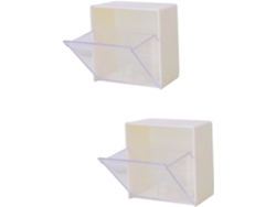 Juego de 2 organizadores de pared para discos de algodón, con un diseño compacto y ligero, ideal para Gokoco.