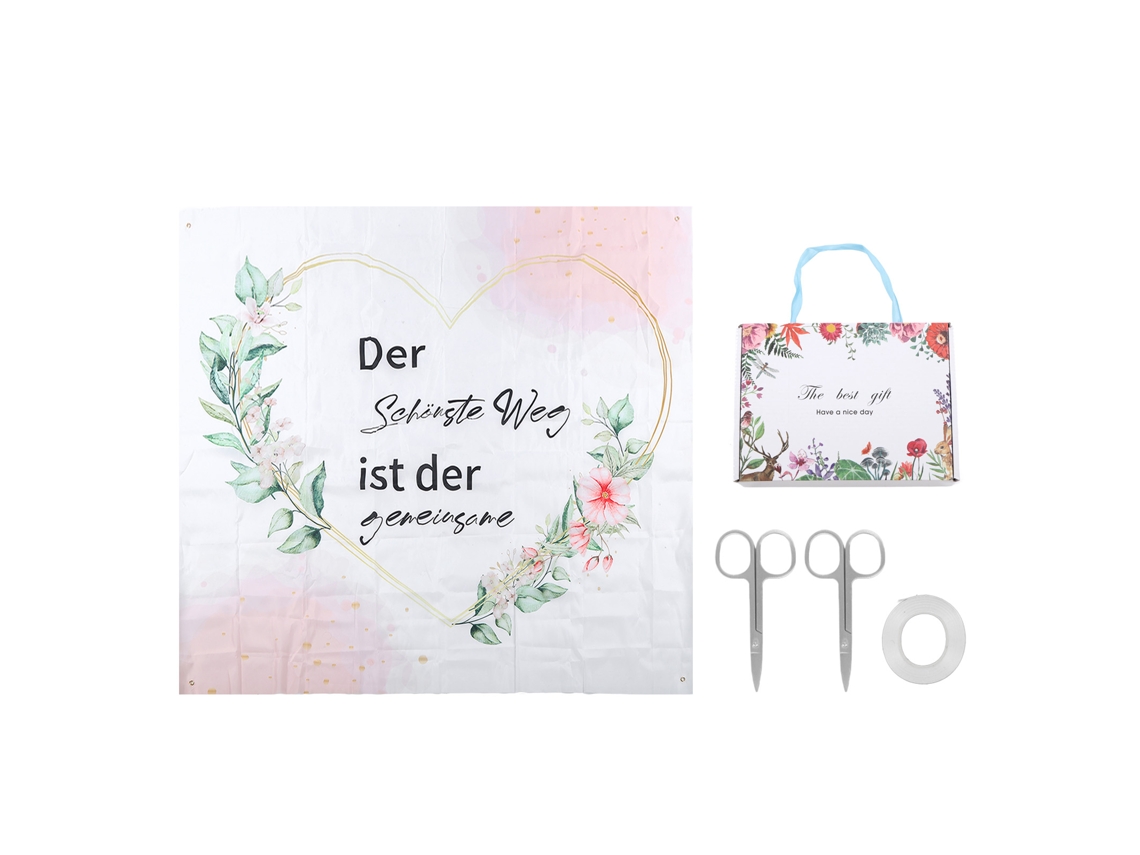 Paño De Fondo De Boda De Estilo Bohemio Moderno Con Forma De Corazón Cortado Para Fiesta De Compromiso, Fotos Y Propuestas, Con Caja De Regalo.
