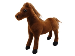 Mali brinquedo de Pelúcia de Cavalo Realístico Macio Confortável Multifuncional para Sofá Cama Mesa Marrom Escuro