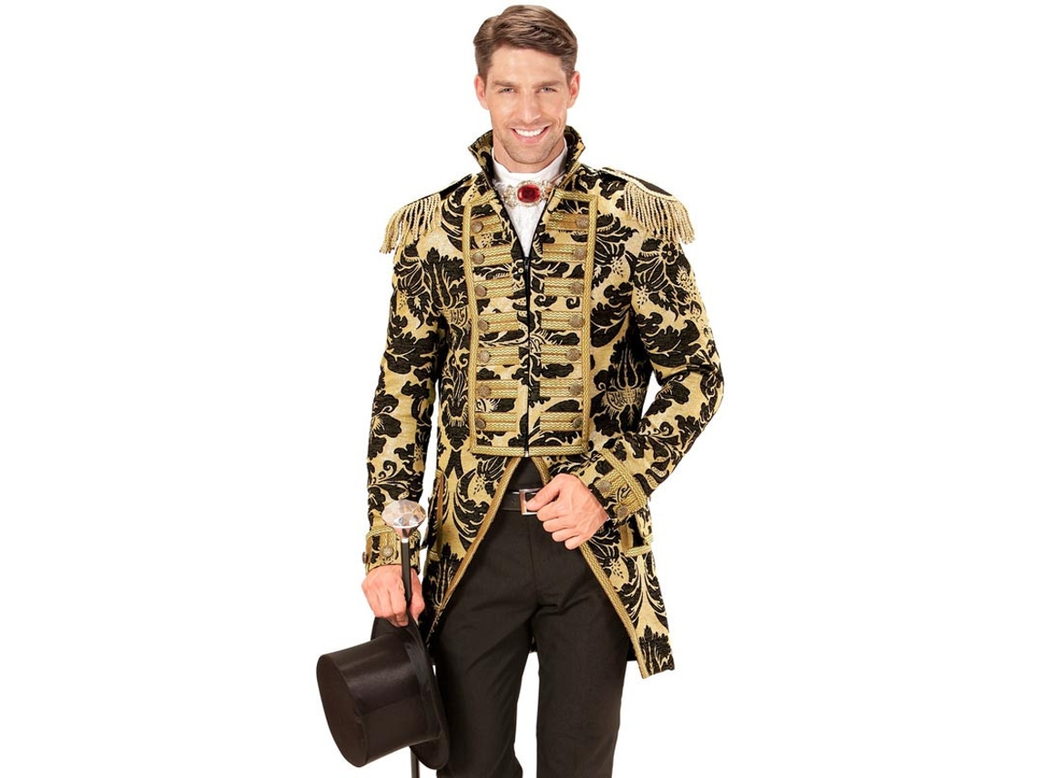 Disfraz o Frac Jacquard elegante dorado para hombre