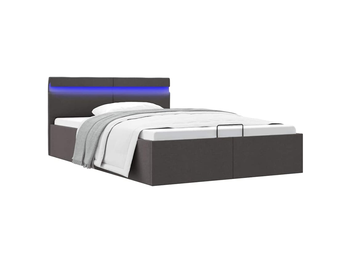 Cama Canapé Hidráulica De Almacenaje Sin Colchón Gris 120x200cm