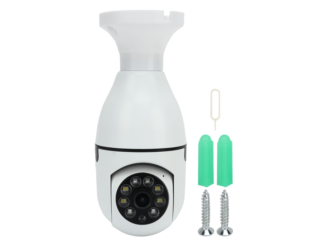 Bombilla De Seguridad Inteligente Wifi Para Interiores Y Exteriores Con Detección De Movimiento De 360 Grados, 1 Mp, 110-240 V.