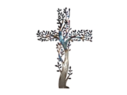 Arte de Parede Metal Cruz de Árvore Decorativa Parede