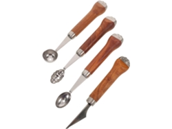 Juego De 4 Utensilios De Acero Inoxidable Para Fruta Con Mangos