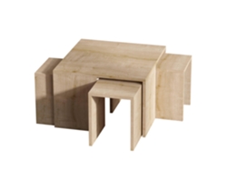 Mesa de centro Gigogne en melamina efecto madera