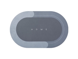 Alfombrilla De Baño Antideslizante, Superabsorbente, De Secado Rápido, Suave Y Cómoda (ovalada Azul, 40*60 Cm).