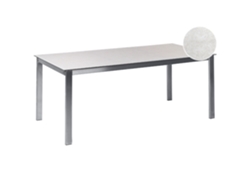 Mesa de jardín BELIANI Cosoleto de Vidrio templado, Acero inoxidable Blanco 90x180x75