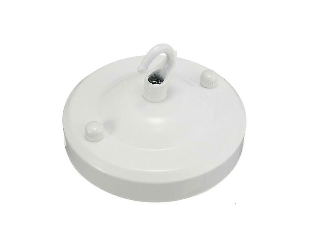 Soporte de techo antiguo para lámpara colgante con ganchos, placa de acero resistente a la corrosión, carga máxima 10 kg, 2 piezas, blanco