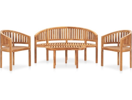 Conjunto 4 de muebles de jardín VIDAXL madera maciza de teca