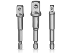 2026-conjunto De 3 Adaptadores Mandrel Hexagonal Cuadrado 1/4", 1/2", 3/8" De Acero Vanadio-cromo