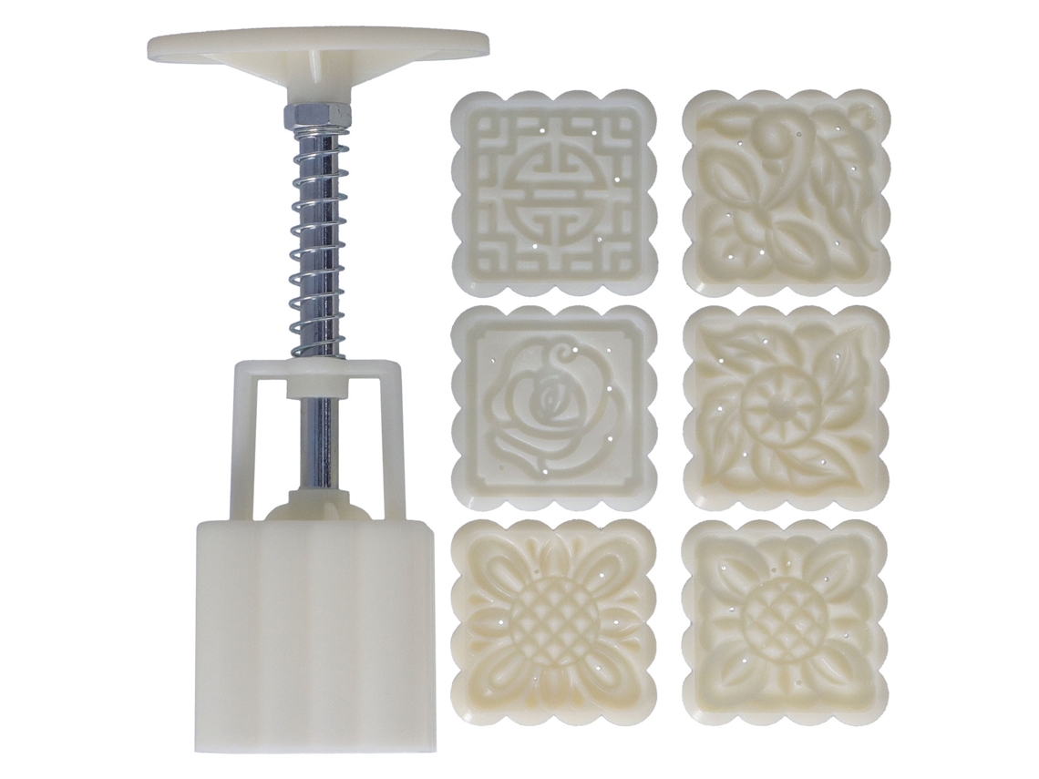 Molde cuadrado DIY con diseño de flores y árboles, 6 moldes para pastel, pan dulce y postre (50 g)