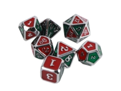 7pcs Dados Poliédricos De Metal Para Rpg E Jogos De Tabuleiro, Cor Vermelho Caramelo