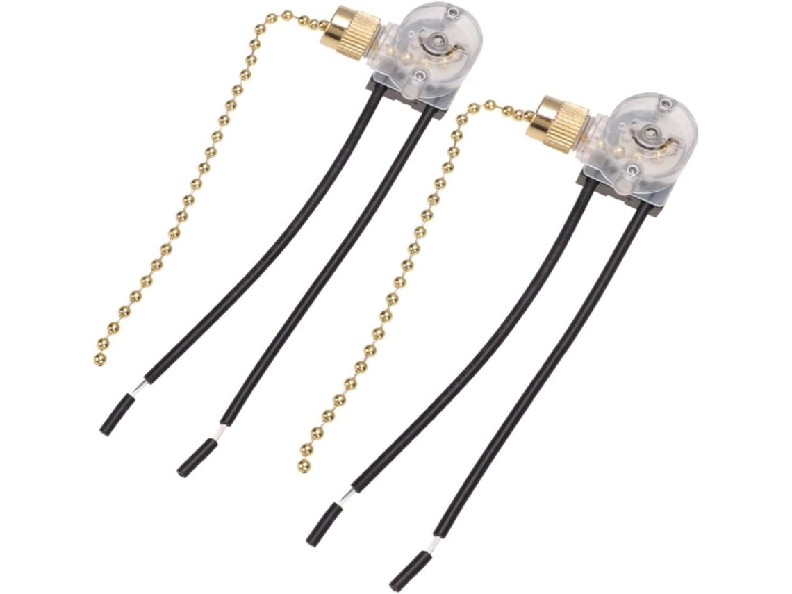 Cadenas de accionamiento para ventiladores de techo y lámparas, interruptor de pared de 2 posiciones, acabado bronce, 2 piezas Gokoco
