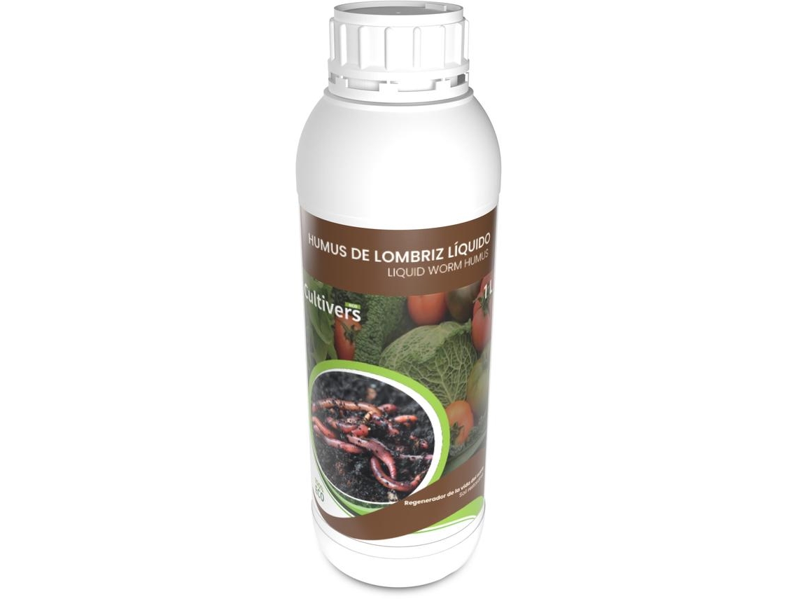 CULTIVERS Humus Líquido de Lombriz Ecológico 1 L Materia Orgánica Rica en Microorganismos. Regenerador de la Vida del Suelo