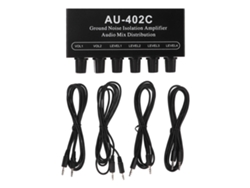 Mezclador De Audio Estéreo 4 En 2 Con Aislamiento De Ruido De Tierra Y Amplificador De Doble Canal.