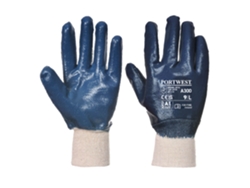 Guantes de nitrilo Portwest con puño elástico, alta resistencia / Azul marino / M