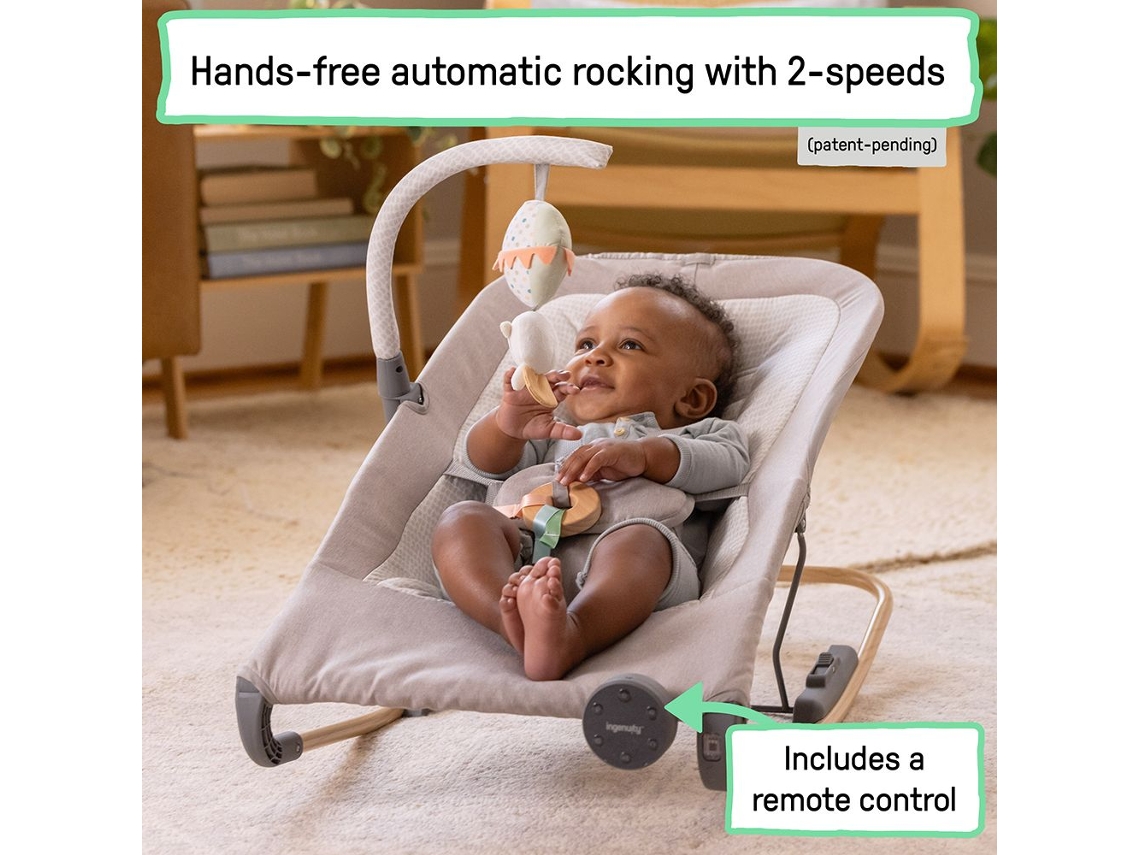 Ingenuity Baby Bouncer Inmotion - Mecedora automática en color gris con música.