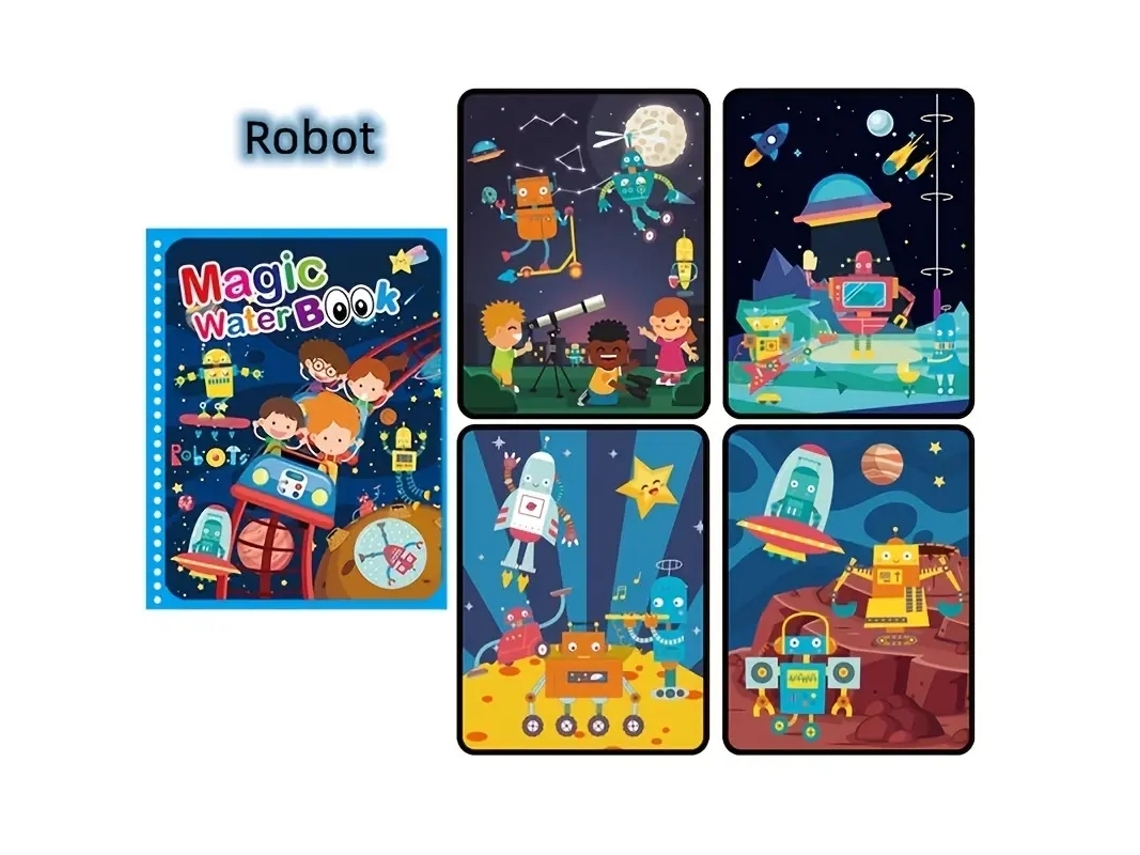 Cuaderno de dibujo infantil reutilizable para acuarela con estampados de animales MDUG (estilo 1)
