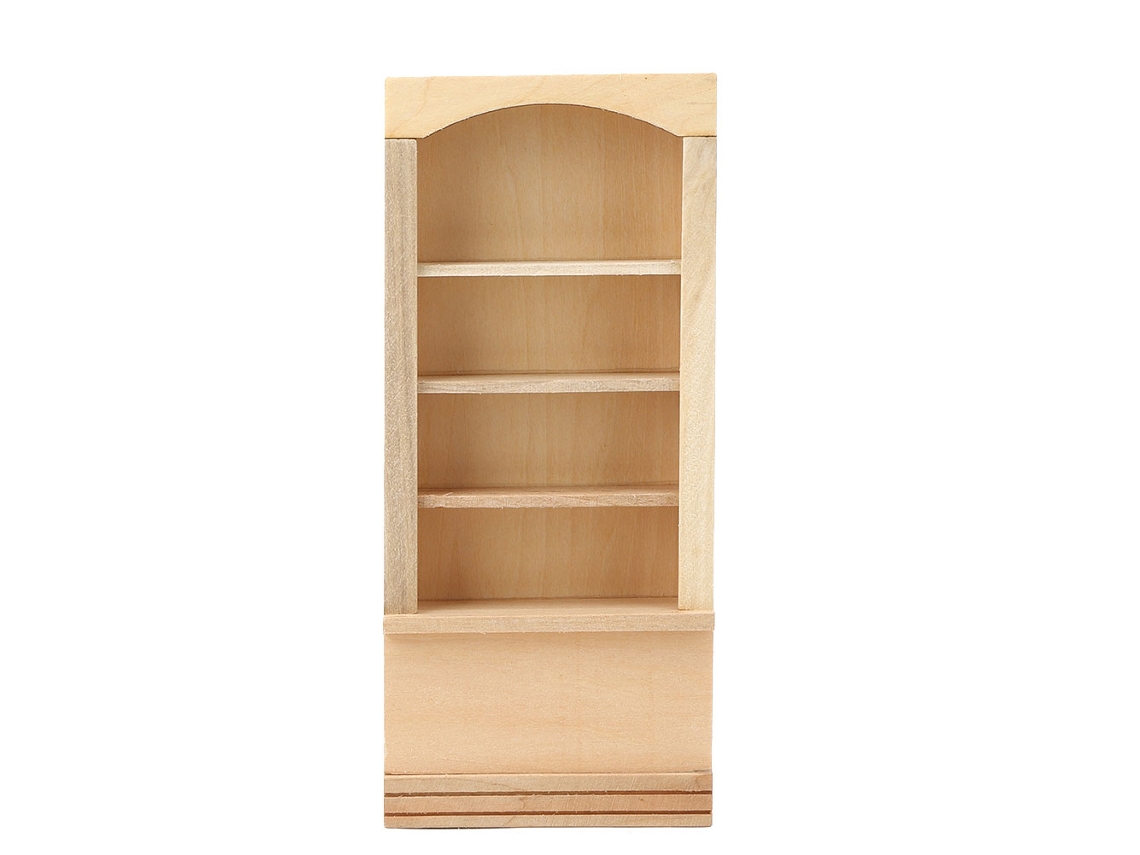 Estantería De Madera Para Casa De Muñecas A Escala 1:12 - Accesorio Móvil Para Armar