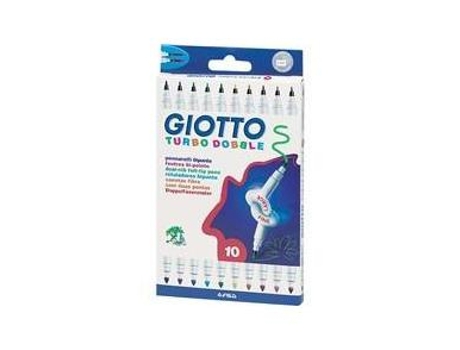 Giotto Turbo Doble Rotulador Punta Gruesa Y Punta Fina Caja De 10 Colores