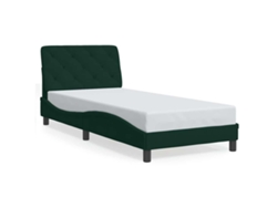 Maison Exclusive - Estructura De Cama Sin Colchón Terciopelo Verde Oscuro 80x200cm
