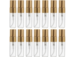 Nuobesty De 20 Mini Frascos De Perfume Em Spray, 3ml, Vidro Transparente, Borrifador Dourado
