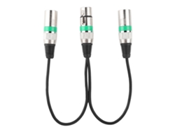 Adaptador Divisor De Audio Y Micrófono De 30 Cm Con Conector Xlr Hembra A Dos Conectores Macho Para Canon (verde)