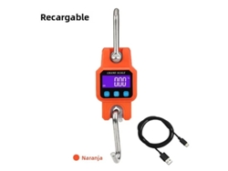 Báscula De Grúa Digital Portátil (300 Kg, Color Naranja) Con Gancho De Pesaje Resistente